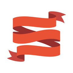 Obraz premium Vibrant red ribbon banner twisting in dynamic motion