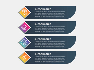 vector illustration infographic design template with 4 steps. Template for process, presentations, layout, banner, brochure.