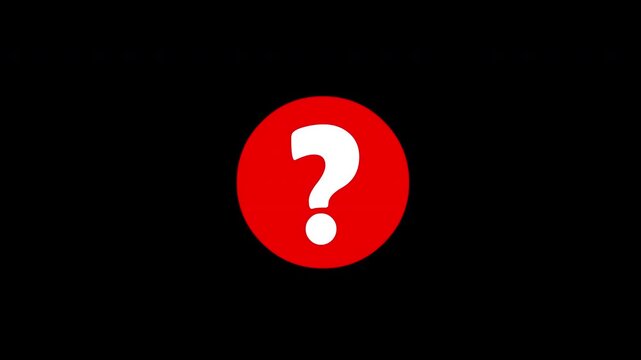 Red Question Mark Icon Animation on Black Background Representing Confusion and Inquiry