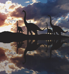 Dinosaur silhouette sunset © Kayleigh