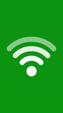 Animation of Wifi Signal on green background. Full HD. 4K