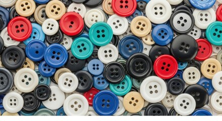 Fototapeta premium A vibrant assortment of colorful buttons displayed in a close-up view.
