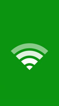 Animation of Wifi Signal on green background. Full HD. 4K