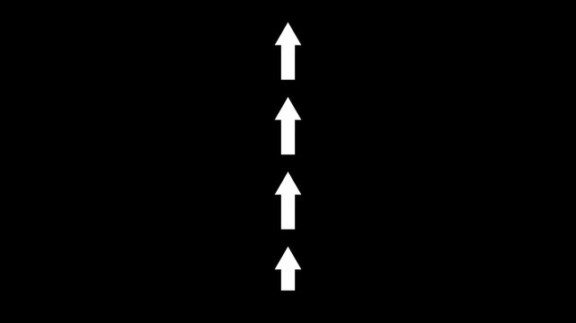 Abstract directional arrow icon or swipe up arrow signal. up road signal icon.