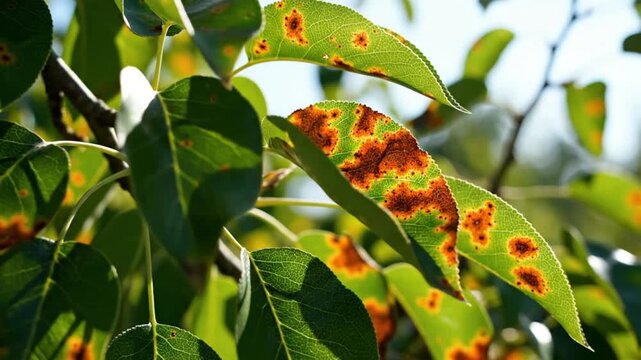 Closeup of green and brown leaves on a tree in sunlight, nature's beauty outdoors, plant leaf details