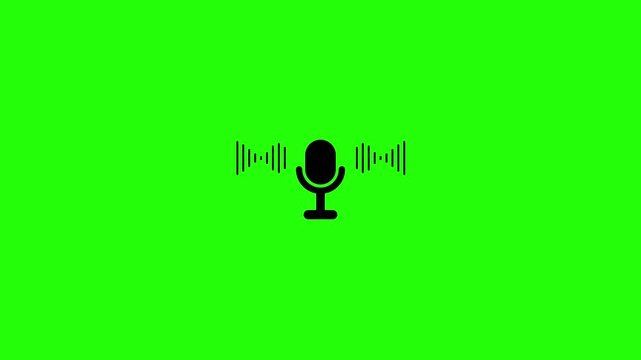 Voice recording and podcast mic microphone button icon animation. Sound, music, speaker Audio technology, music, and sound.