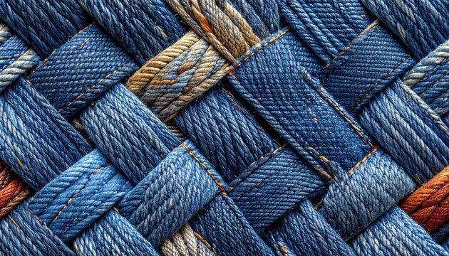 Woven threads pattern close-up view