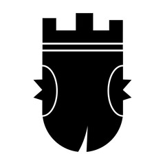 Black White Shield Castle Graphic Logo Emblem Heraldry Design Vector Art © Md Arif Babu