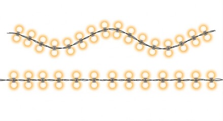 Two rows of string lights display differing wave patterns against a white background