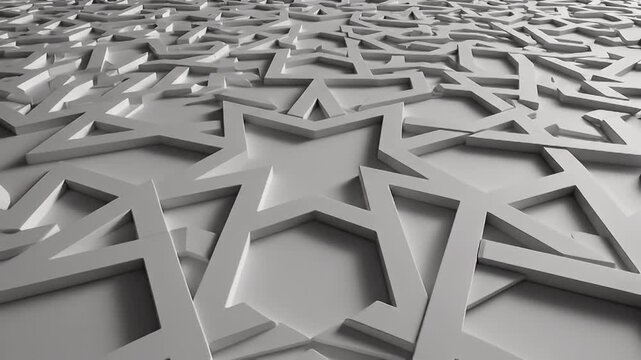 Geometric White Patterned Background with Star-Shaped Design and Repeating Elements for Modern