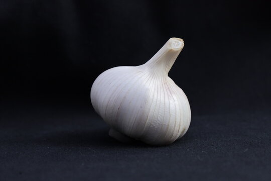 garlic isolated on black