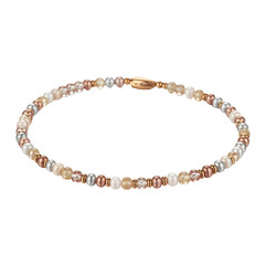 Luxury Pearl Necklace and Bracelet Jewelry with Gold and Silver Chain Isolated on White Background