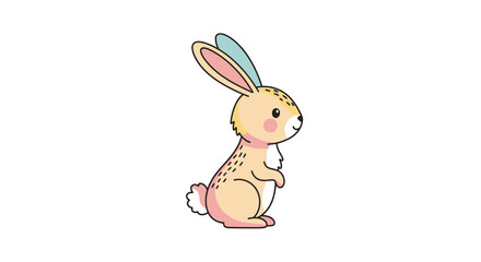 Obraz premium Cute Cartoon Rabbit Character Illustration Design.