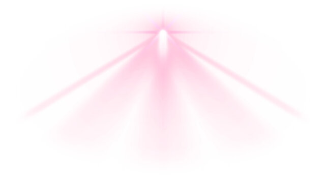 Spotlight on stage. Optical lens flares shine light Effects isolated on transparent background.