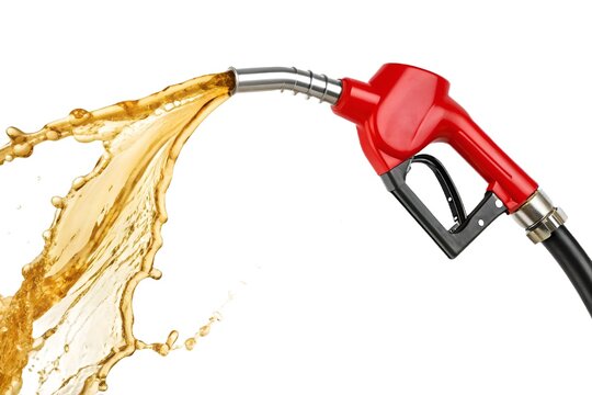 Gasoline fuel nozzle isolated realistic petrol pump handle energy and refueling concept for transportation industry