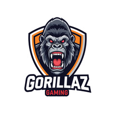 Aggressive Gorilla Mascot Illustration for Gaming Team or Esports Logo Design