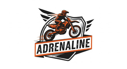 Motocross Rider Logo Design Adrenaline. © king