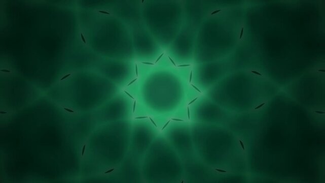 A mesmerizing green pattern radiates from the center in a symmetrical design