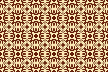 Vintage victorian floral damask pattern in a seamless brown textile ornament style featuring antique baroque vector illustration elements for elegant wallpaper decor and fabric design © abduh