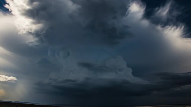 Epic time-lapse captures the formation of a massive cumulonimbus cloud during a summer thunderstorm in the open sky