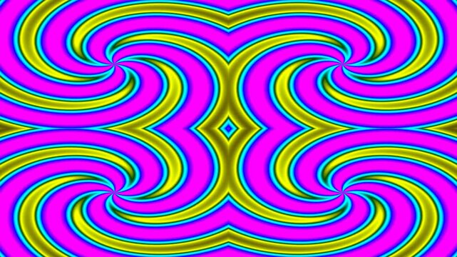 Vibrant swirling patterns dance across the screen in a mesmerizing video display