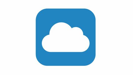 Cloud computing icon on blue background.