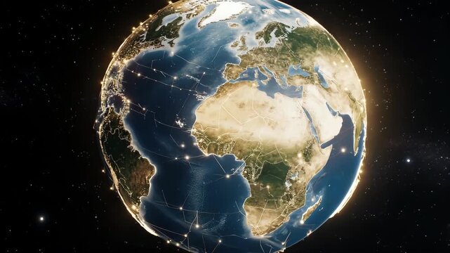 Rotating Earth from Space View.