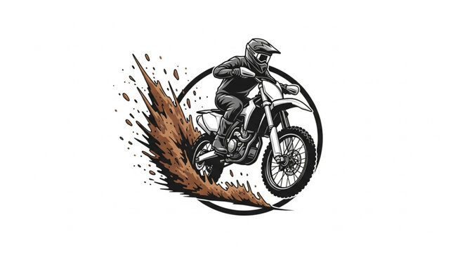 Motorcycle Rider Dirt Bike Racing.