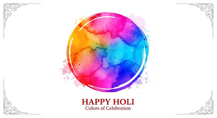 Vibrant Holi Celebration with Colorful Powders and Joyful Moments Captured in a Vibrant Illustration