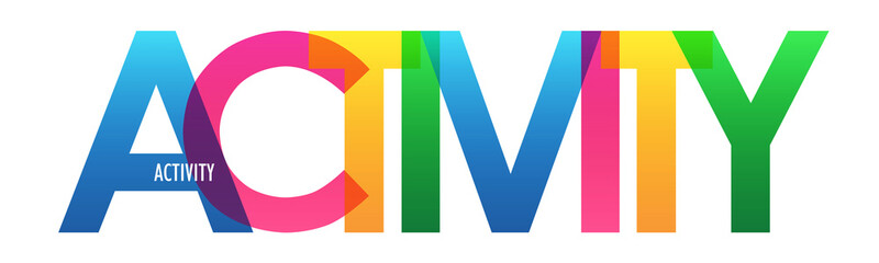 ACTIVITY colorful typography banner on transparent background