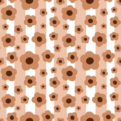Obraz premium Orange florals on white background seamless pattern digital surface fabric.
