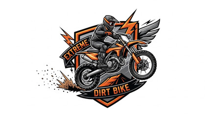 Motorcycle Rider Dirt Bike Racing Logo.