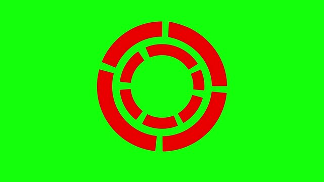 A video showcasing a red circular logo on a green background for branding purposes