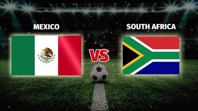 Mexico vs South Africa flag motion, football match live video template