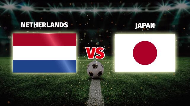 Netherlands vs Japan football match live video template