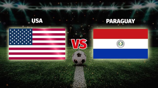 USA vs Paraguay football match live video motion template