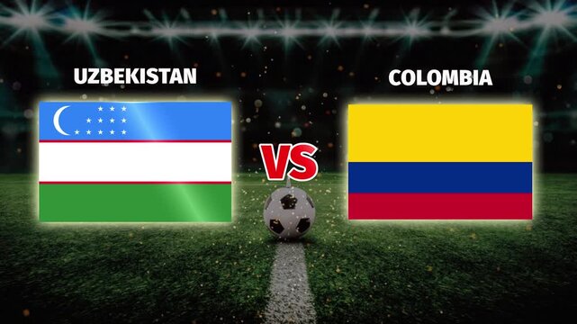 Uzbekistan vs Colombia head to head football match concept