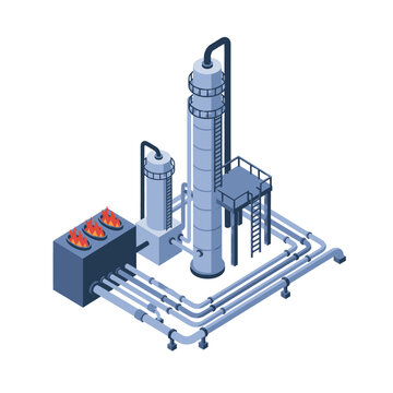 Industrial Equipment with Pipes and Control Panel.
