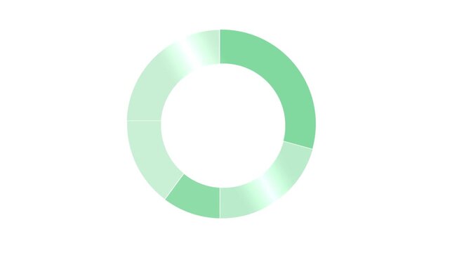 Circular Progress Bar Animation with Green Segments on White Background.