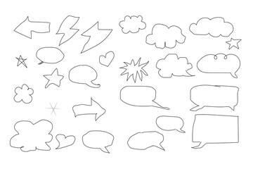 A collection of various food and drink line drawings