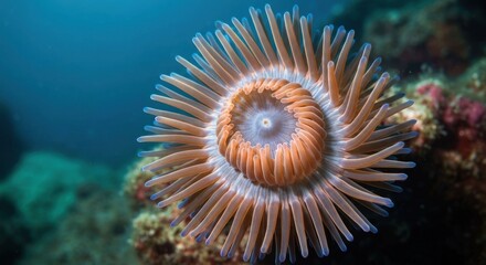 Sea anemone with radial symmetry