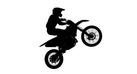Motorcyclist Performing Stunt Jump Silhouette. © FURI