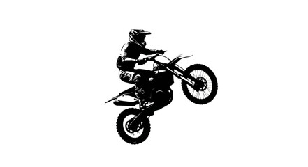 Motorcyclist Performing Stunt Jump in Air. © FURI