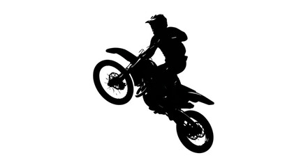 Motorcyclist Performing Stunt Jump Silhouette. © FURI