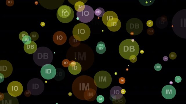 A colorful array of translucent bubbles on a overlay transparent background