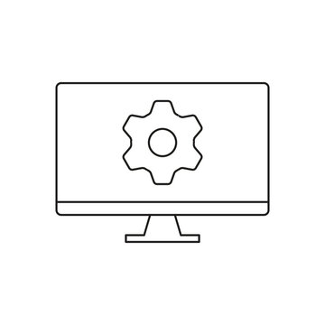 Technical configuration gear and system control monitor icon