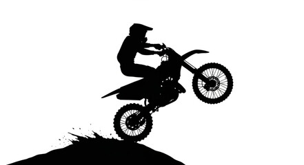 Motorcyclist Riding Dirt Bike in Air. © ERIS