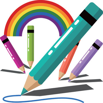 A collection of colorful pencils showcases vibrant hues creating artistic expression, portraying creativity and inspiration for artists and illustrators alike.