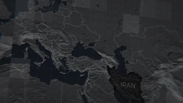 A detailed political map of Iran showing its borders and geographic location in the Middle East. Perfect for news, educational content, and geopolitical projects.