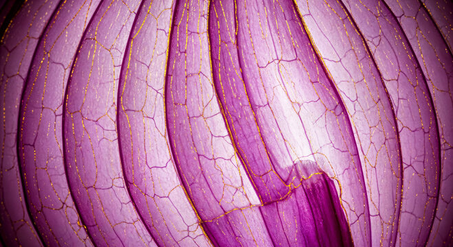 Fresh onion macro texture, purple red onion layers, organic vegetable background, healthy cooking ingredient, natural pattern, food backdrop, closeup detail
